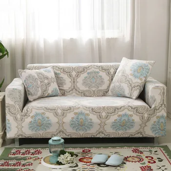 

Modern Design L-shaped Sofa Cover Polyester Strech Elasticity Slipcovers Living Room Geometric Printed Sofa Towel