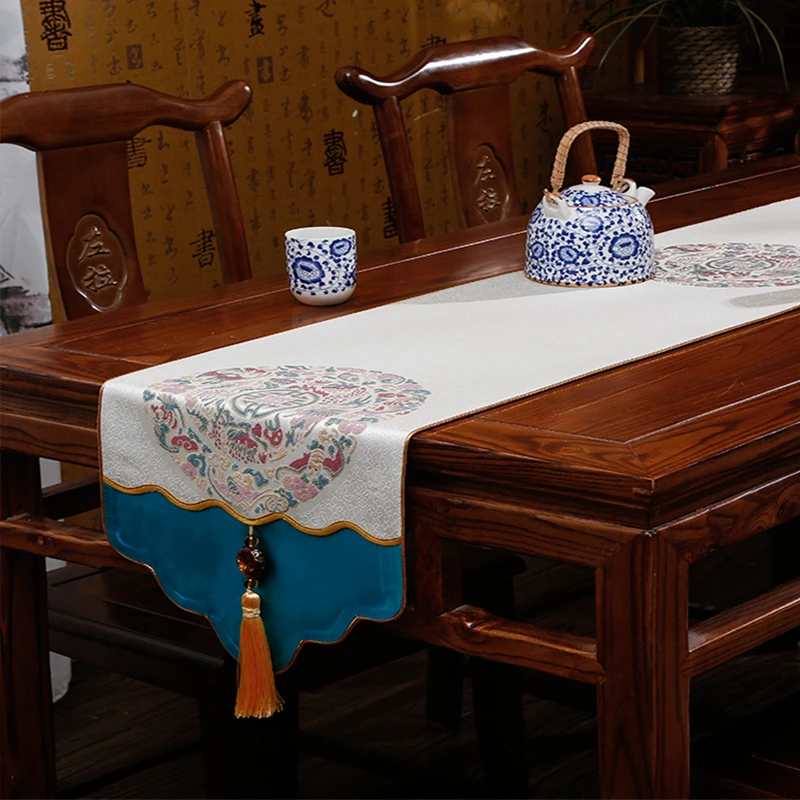 Китайский стиль настольная дорожка Гостиная Декор для обеденного стола столовые приборы/чайная церемония Аксессуары Длинные коврики чайные салфетки накидки на кровать
