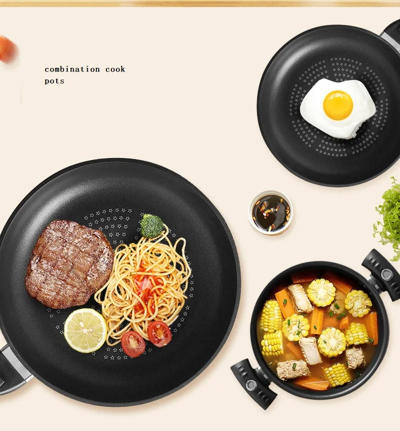 Cookware Set Kitchen Wok Frypan Casserole set Non-stick Pan Cooking Pan Soup Pan Induction Cooker Household Casserole