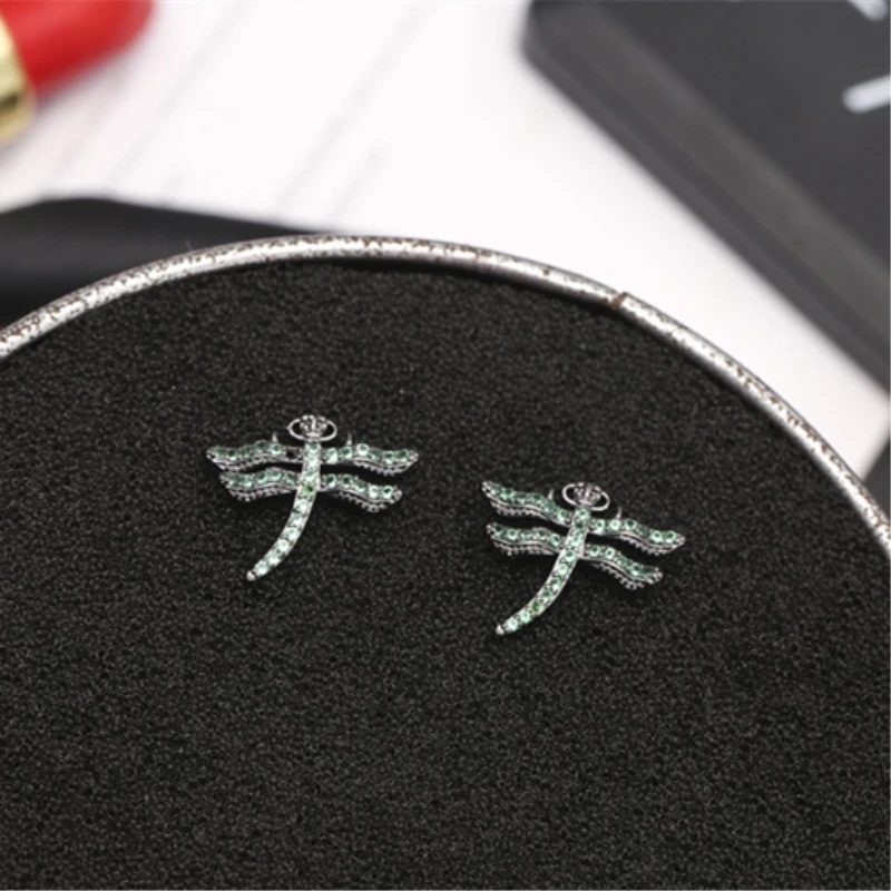 

Cute Fresh Temperament Dragonfly Retro 925 Sterling Silver Personality Fashion Female Earring SEA087