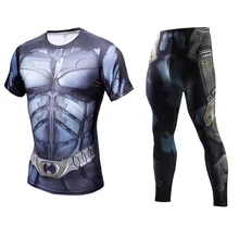 Мужская одежда для фитнеса, модный спортивный костюм с Суперменом, комплект брендовой одежды больших размеров, комплекты спортивной одежды, комплекты с 3D принтом, полный комплект компрессии