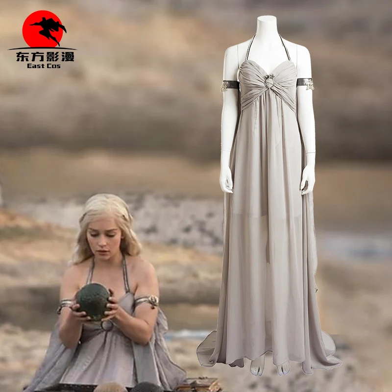 

[Customize]2017 Game of Thrones Daenerys Targaryen Cosplay Costume Sexy Party Dress For Women Halloween Party Free Shipping New