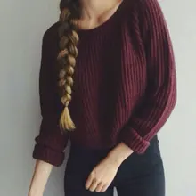 100pcs Autumn Winter Women Sweaters and Pullovers Korean Style Long Sleeve Casual Crop Slim Knitted SweAter