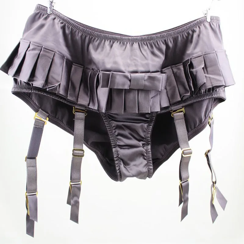 Female Coffee Grey Color Garters Belt High Quality Women Garters Skirt ...