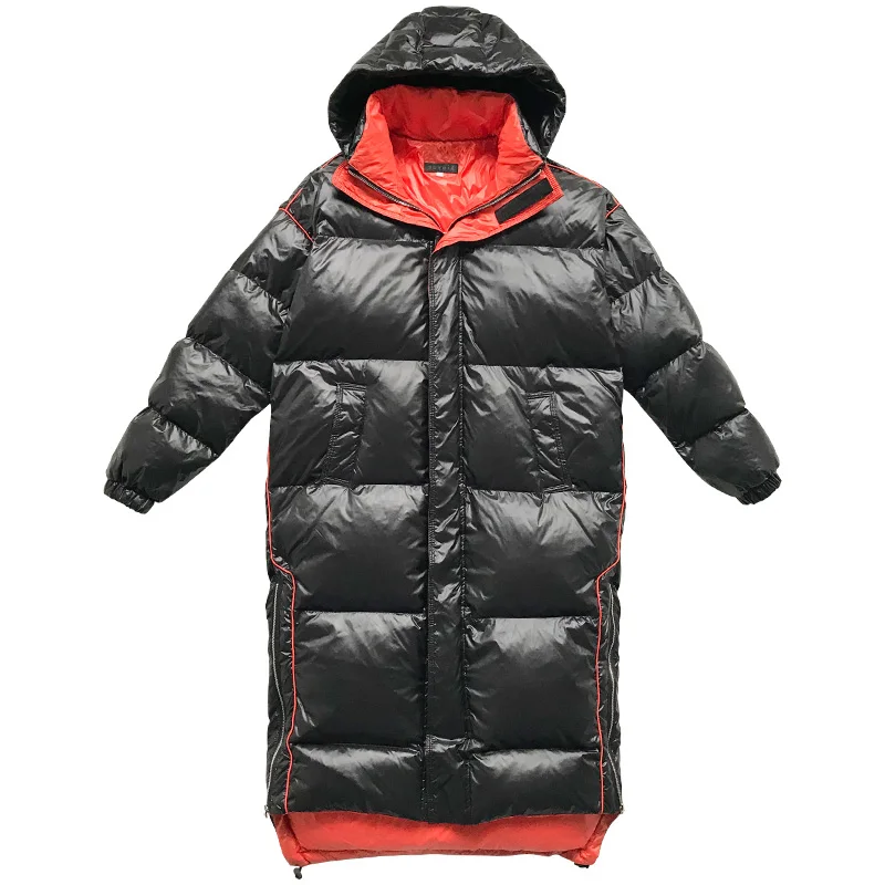 ZURICHOUSE, зимняя женская куртка, длинное стеганое пальто, новинка, большой размер, с капюшоном, утепленная верхняя одежда, глянцевая зимняя парка для женщин