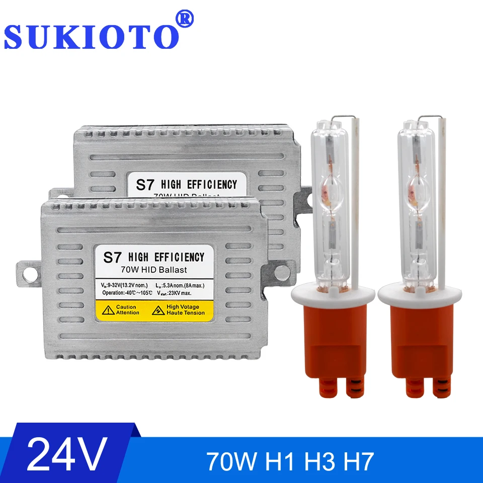SUKIOTO TRUCK BOAT VAN Headlight 24V light H1 H3 H7 Super Bright HID xenon Kit 4300K 5000K 6000K 8000K Car Styling accessories (2)