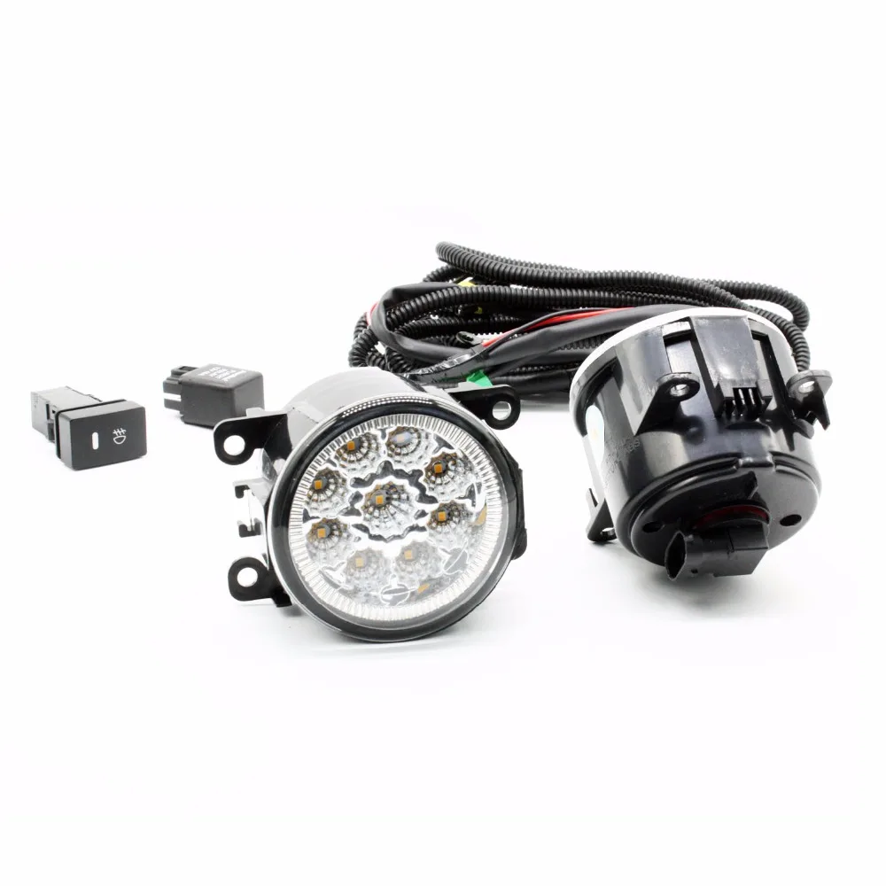 

H11 Wiring Harness Sockets Wire Connector Switch + 2 Fog Lights DRL Front Bumper LED Lamp Yellow For Suzuki Grand Vitara 2 JT