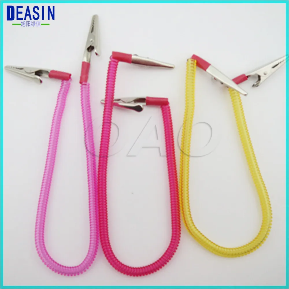 

10 PC Dental Supplies Material Dental Bib Clips Flexible Chain Napkin Holder Baby Silicone Patient Crocodile Clip