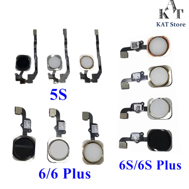 1PCS Home Button with Flex Cable for 5 5C 5S 5SE 6 6S Plus 4.7 5.5 Complete Assembly black/white/gold/rose gold Replacement Part