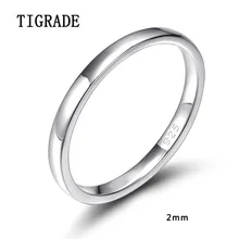 2mm 4mm 6mm de Las Mujeres Wedding Band 925 Anillos de Plata Anillo de Plata de Alta Pulido Simple Compromiso Bague Joyería femenina