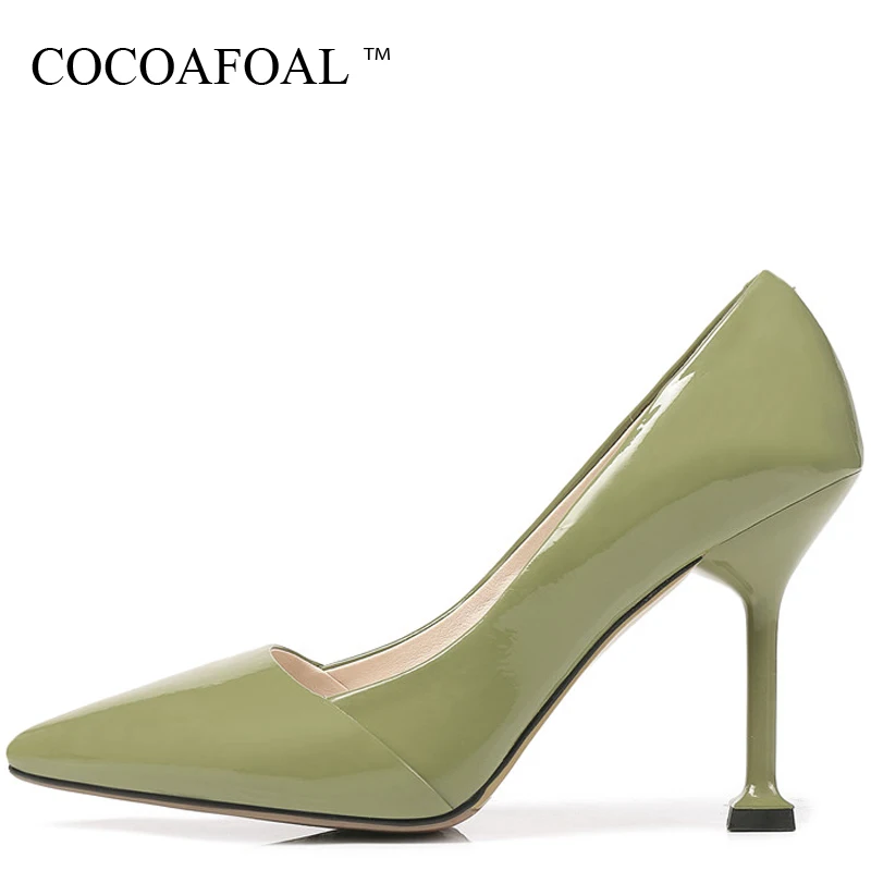 

COCOAFOAL Woman Fashion Scarpe Sposa Shoes Plus Size 33 43 48 Genuine Leather High Heels Shoes Stiletto Party Wedding Pumps