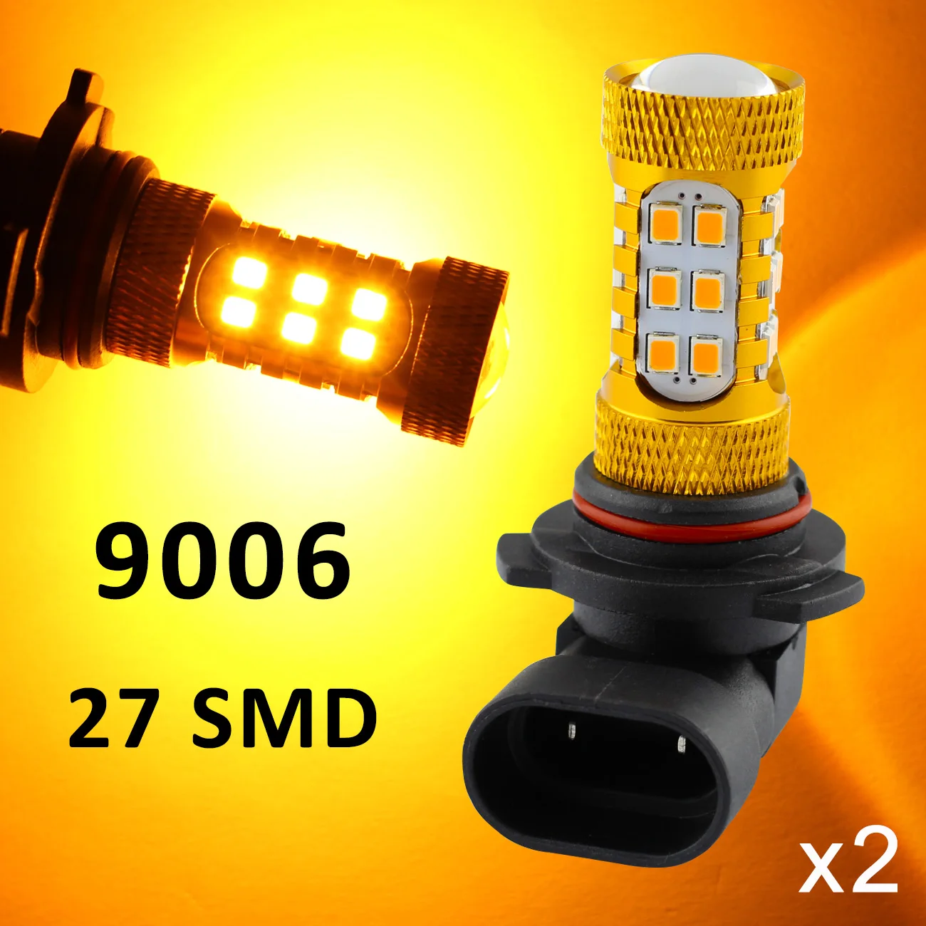 Yellow Color LED 9006 9006HP 9006XS HB4 9012 Bulb Lens Projector Chip For Car Driving Fog