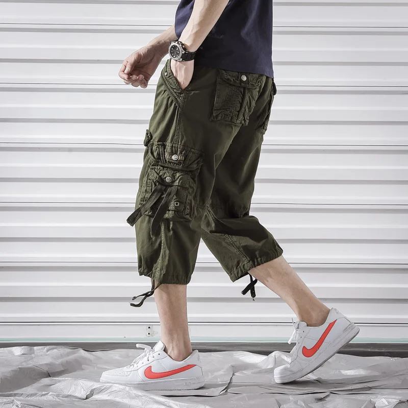 

Mens Military Cargo Shorts Summer army green Cotton Shorts Men Loose Multi-Pocket Tactical Shorts Homme Casual Bermuda Trousers