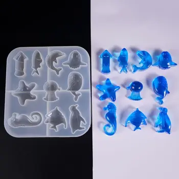 

DIY Jewelry Marine Style Crystal UV Epoxy Mold Creative Starfish Penguin Shape Collection Silicone Molds
