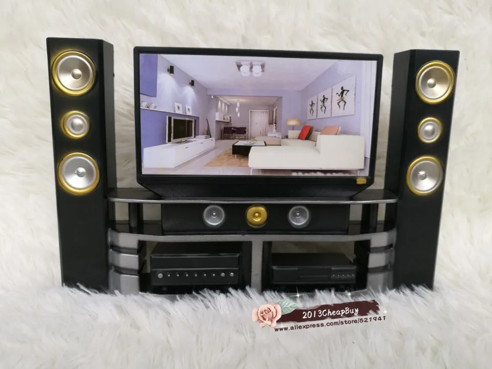 Новые аксессуары детские игрушки для девочек мини Hi Fi 1:6 ТВ домашний кинотеатр