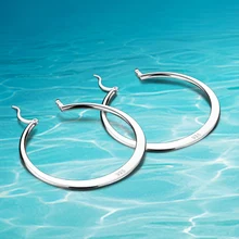 925 Sterling Silver ronda señora de hilos del oído pendientes ; mujeres 925 pendientes genuinos de plata ; estilo vintage ;