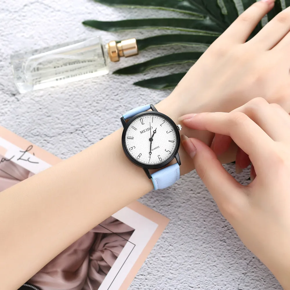 MEIBO Beautiful Fashion Simple belt watch ladies Watch Stylish Leather Belt Strap Analog Quartz Watch For 2018 Women Clock MEIBO Beautiful Fashion Simple belt watch ladies Watch Stylish Leather Belt Strap Analog Quartz Watch For 2018 Women Clock