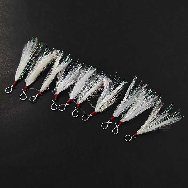 10pcs 49mm blade Lure pendant bloodstreams feather fishing lure tackle single cb 