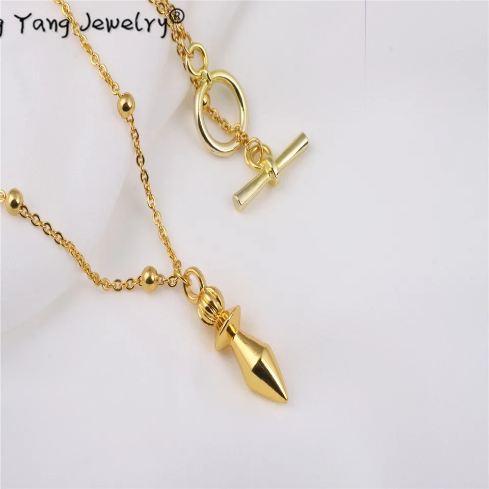 Jingyang маятник рейки медная чакра гармония маятники для дюбинга розовое золото Европейский модный с цепочкой ожерелье чакра