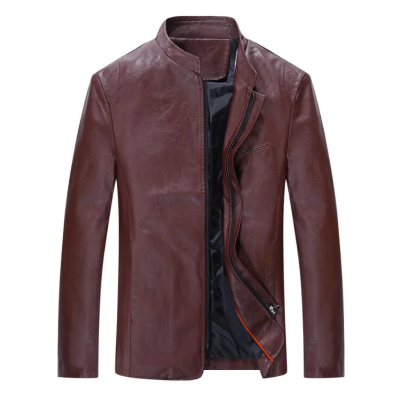Plus Size 5XL New Fashion Men Faux Leather Jackets Men Coat Slim Fit Brand Red Suede Jackets