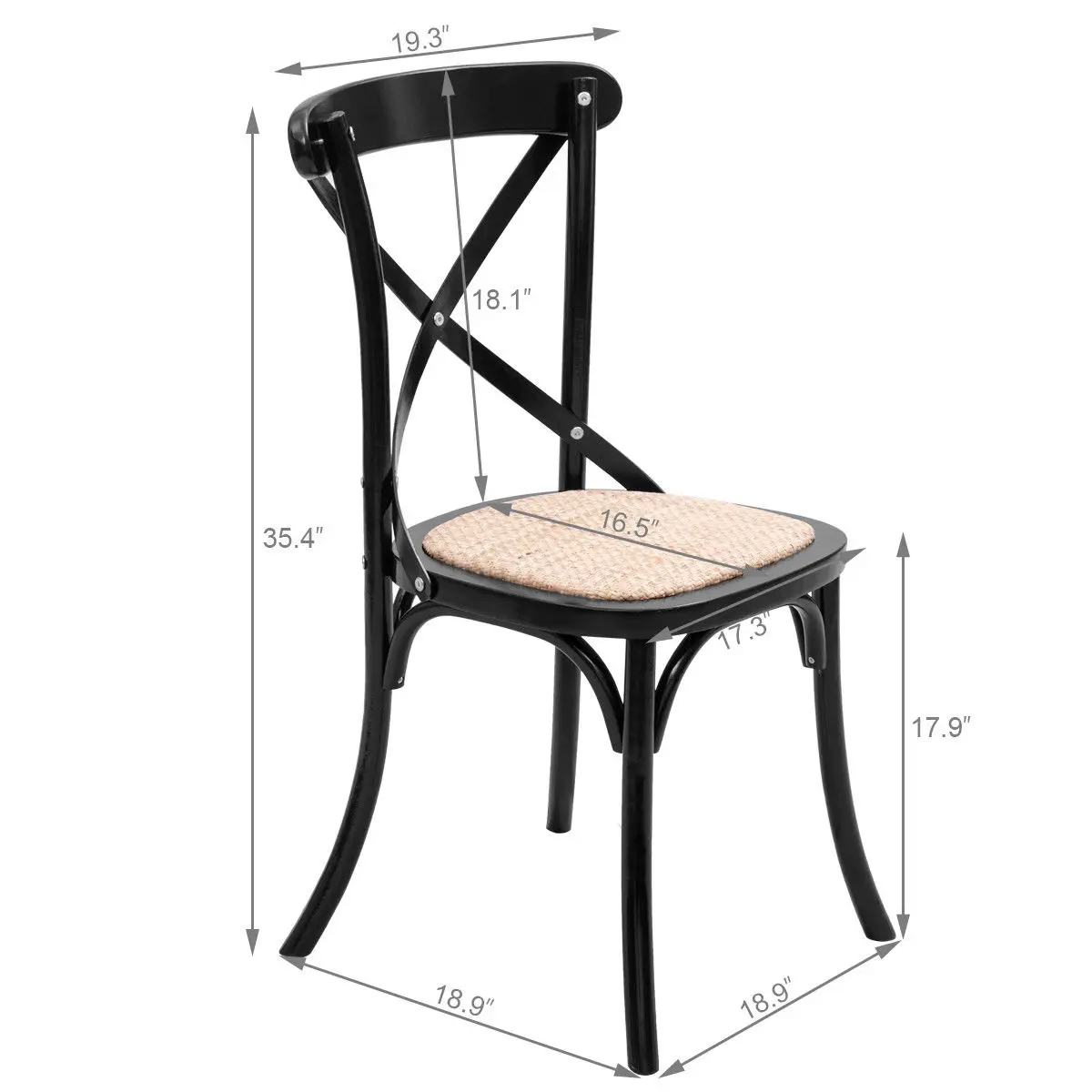 Giantex Set of 2 Cross Back Dining Side Chair Solid Wood Rattan Seat Modern Living Room Dining Room Furniture HW56269BK Giantex Set of 2 Cross Back Dining Side Chair Solid Wood Rattan Seat Modern Living Room Dining Room Furniture HW56269BK