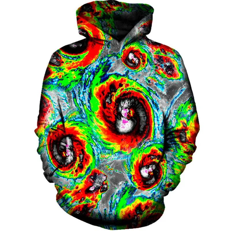 Harajuku стиль забавная Толстовка для мужчин/женщин Psychedelic гипноз шаблон 3D печать