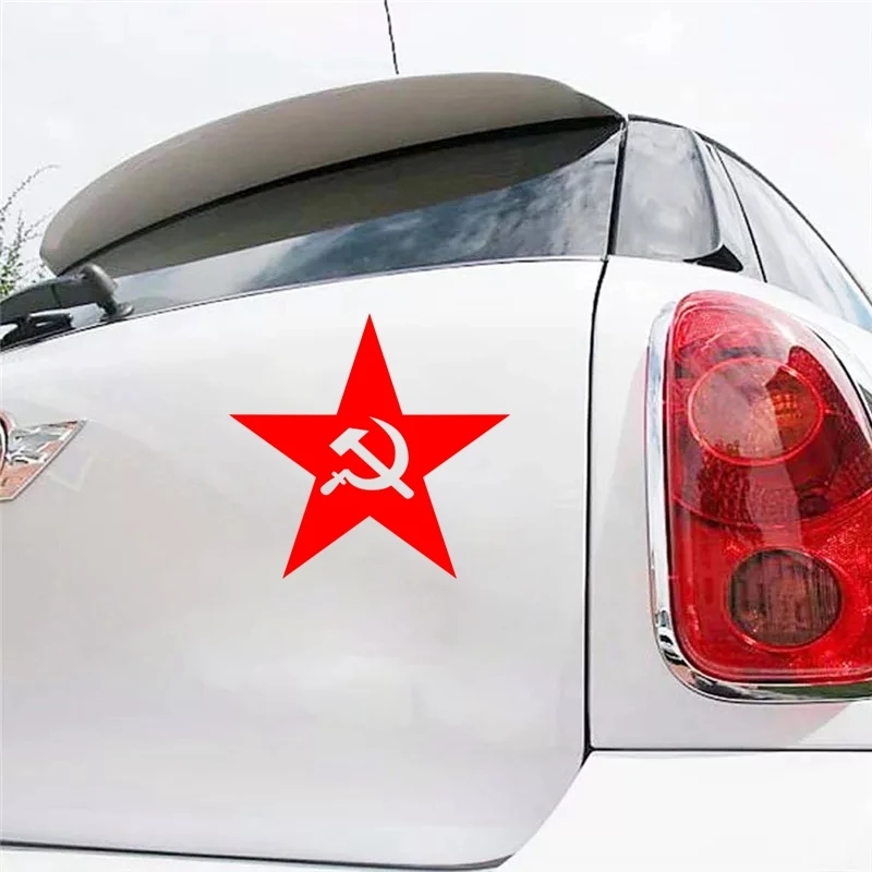 

CK2657#19*18.4cm Star with a sickle funny car sticker vinyl decal silver/black car auto stickers for car bumper window car decor