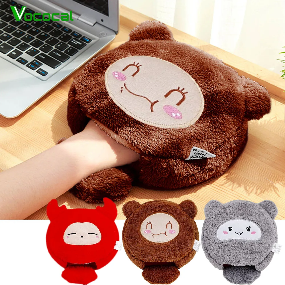 Winter Cute Cartoon Soft Plush USB Heated Mousepad Mouse Pad Mat