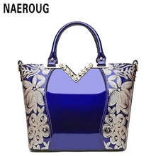 2017 Nueva Charol Bolso de Las Mujeres Bolsa de Hombro de la Marca de Moda de Lujo Totalizador Del Embrague Lentejuelas de Diamante Bolsa de Mensajero Bolsa Feminina