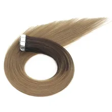 Sobeauty, человеческие волосы на ленте, настоящие волосы Remy, русские человеческие волосы для наращивания, 20 шт, бесшовные волосы на ленте, цвет балаяж