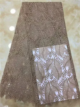 

2019 8 Color African Lace Fabric White Sequins Materials French Lace Nigerian Tulle Lace Fabric For Wedding Party Dress white