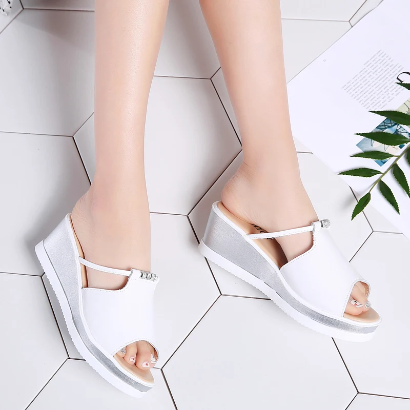 Женские шлепанцы на платформе STQ летние сандалии с открытым носком 922|shoes ladies|shoes