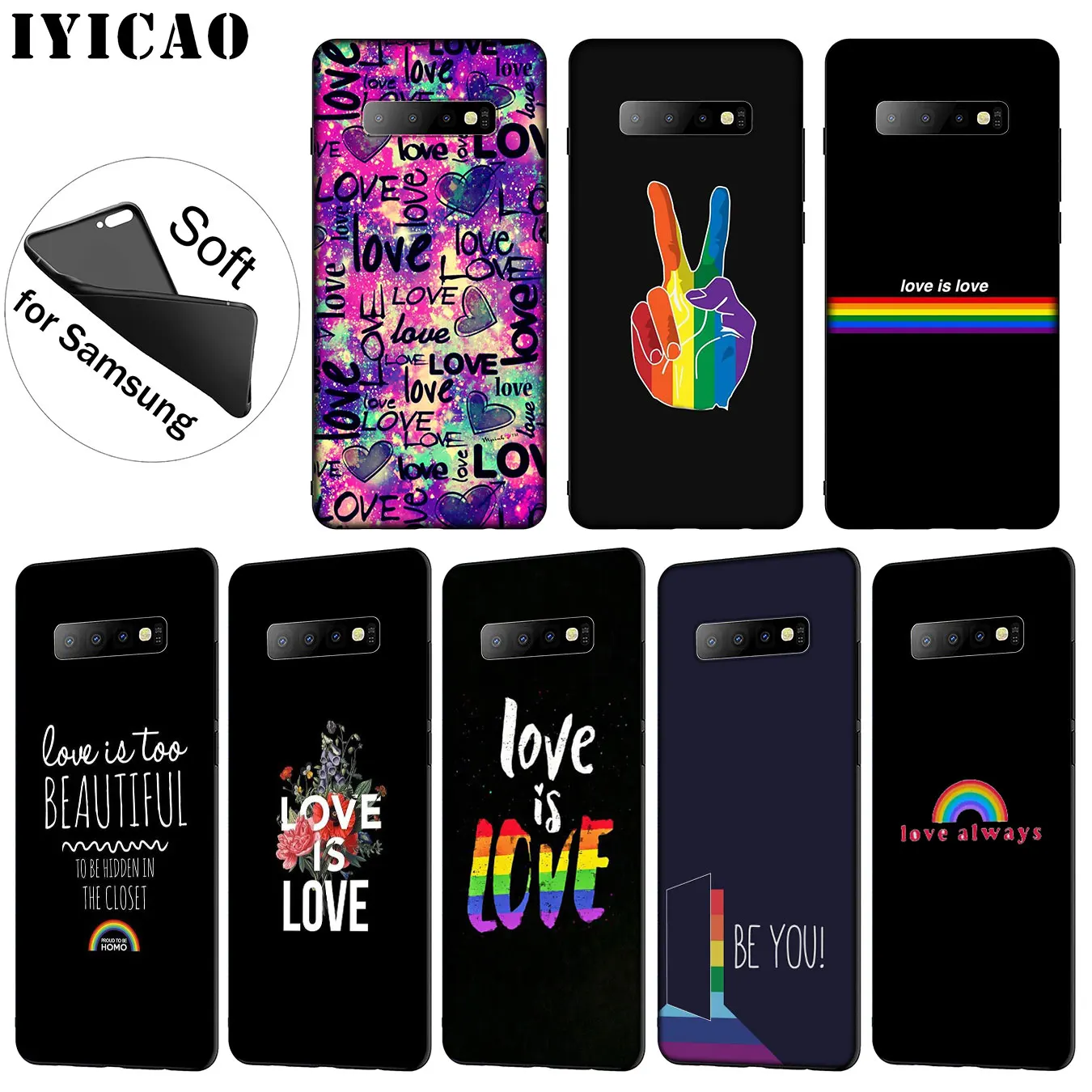 Мягкий силиконовый чехол Love Is LGBT Rainbow Heart для Samsung Galaxy S20 Ultra S10 Lite S9 S8 Plus S6 S7 Edge S10e |