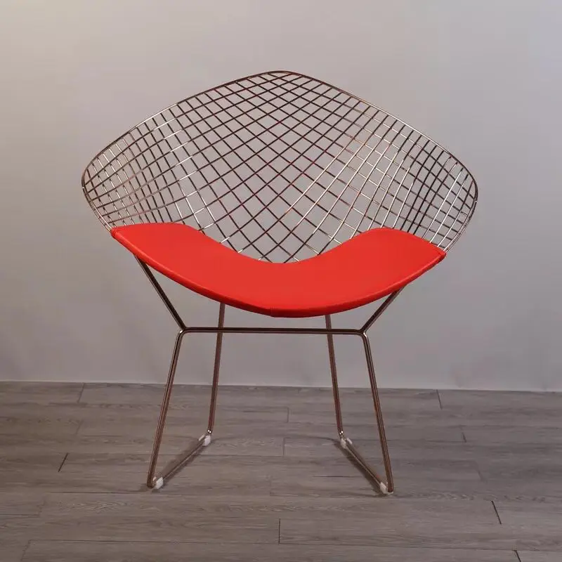 Free shipping U-BEST Rose Gold or Gold color modern design Harry Bertoia Diamond wire Chair, Diamond metal steel padded Free shipping U-BEST Rose Gold or Gold color modern design Harry Bertoia Diamond wire Chair, Diamond metal steel padded