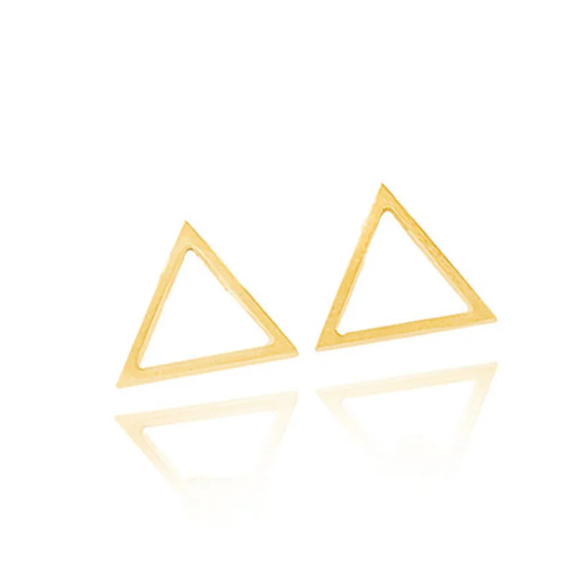 

GORGEOUS TALE Gold Open Triangle Stud Earrings For Women Simple Geometric Jewelry Stainless Steel 2017 Boucle D'oreille Femme