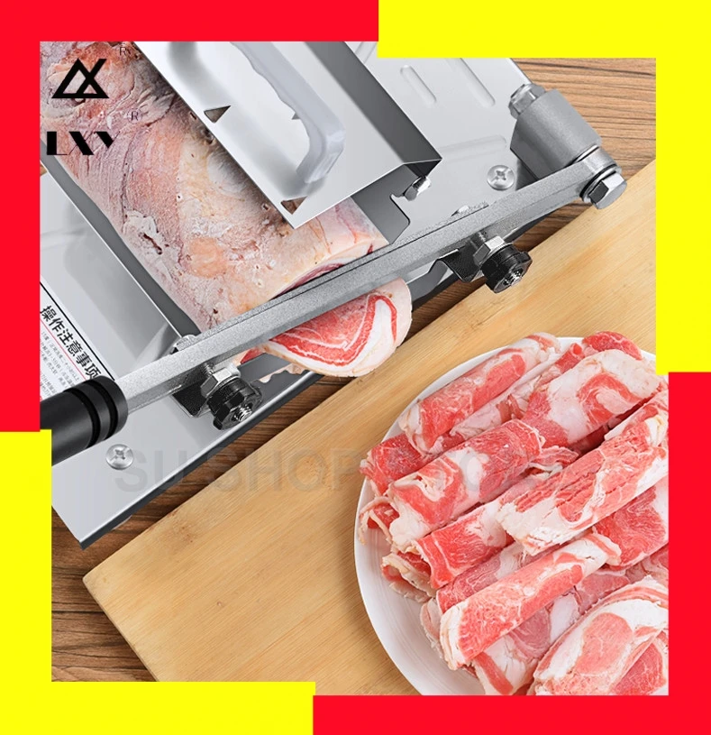 

Meat slicer Slicer Sliced meat cutting machine Manual slicer Automatic meat delivery Desktop Easy-cut frozen beef and mutton