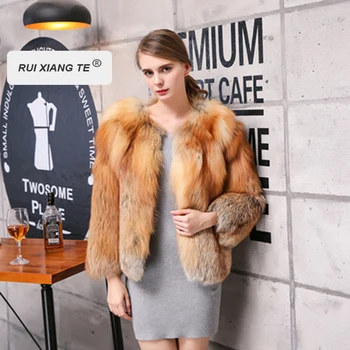 

real fox fur coat fox full pelt jacket natural fox women coat genuine fur coat long winter real fur warm winter short fur coat