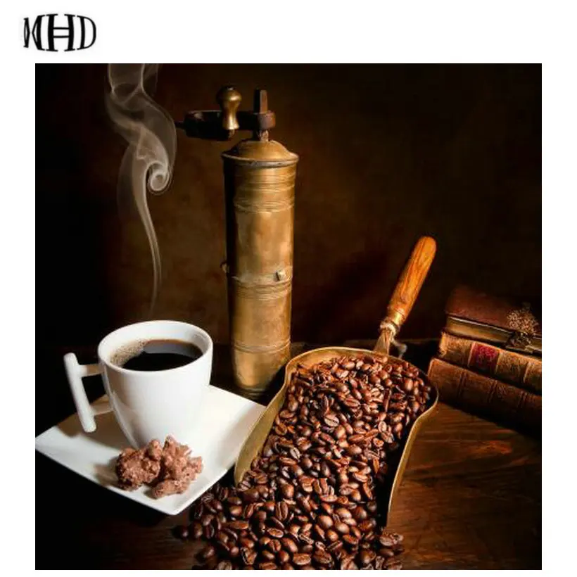 

3D New Coffee Pattern Full Square Round Diamond Embroidery Decoration Diamond Painting 5d diy Diamond Cross Stitch Coffe 40x40cm