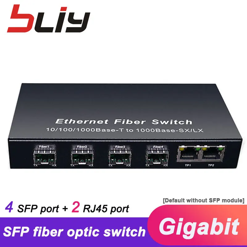 Горячие gigabit волокно sfp портовый медиаконвертер 4 порта sfp RJ45 3 4G3E ethernet оптоволоконный коммутатор FTTH