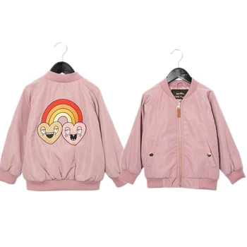 

boys girls spring jackets and coats 2018 kids jackets autumn cartoon rainbow printed toddler girls trench kids clothing 18M-7T