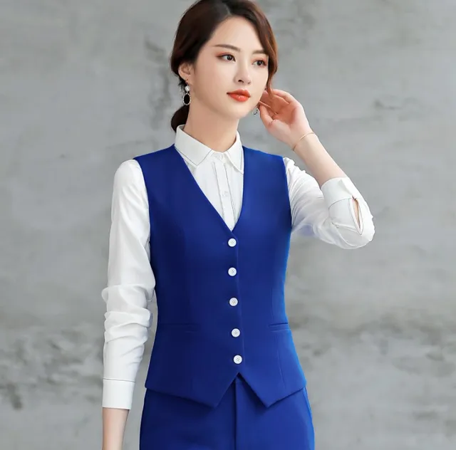 Spring professional vest women OL fashion formal V neck slim vest coat office ladies Business