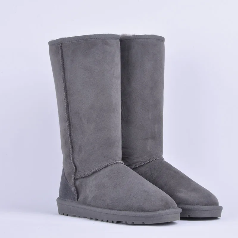

Top Quality Classic Botas Mujer 100% Genuine Sheepskin Leather Snow Boots Warm Wool Winter Boots Natural Fur Women Long Boots