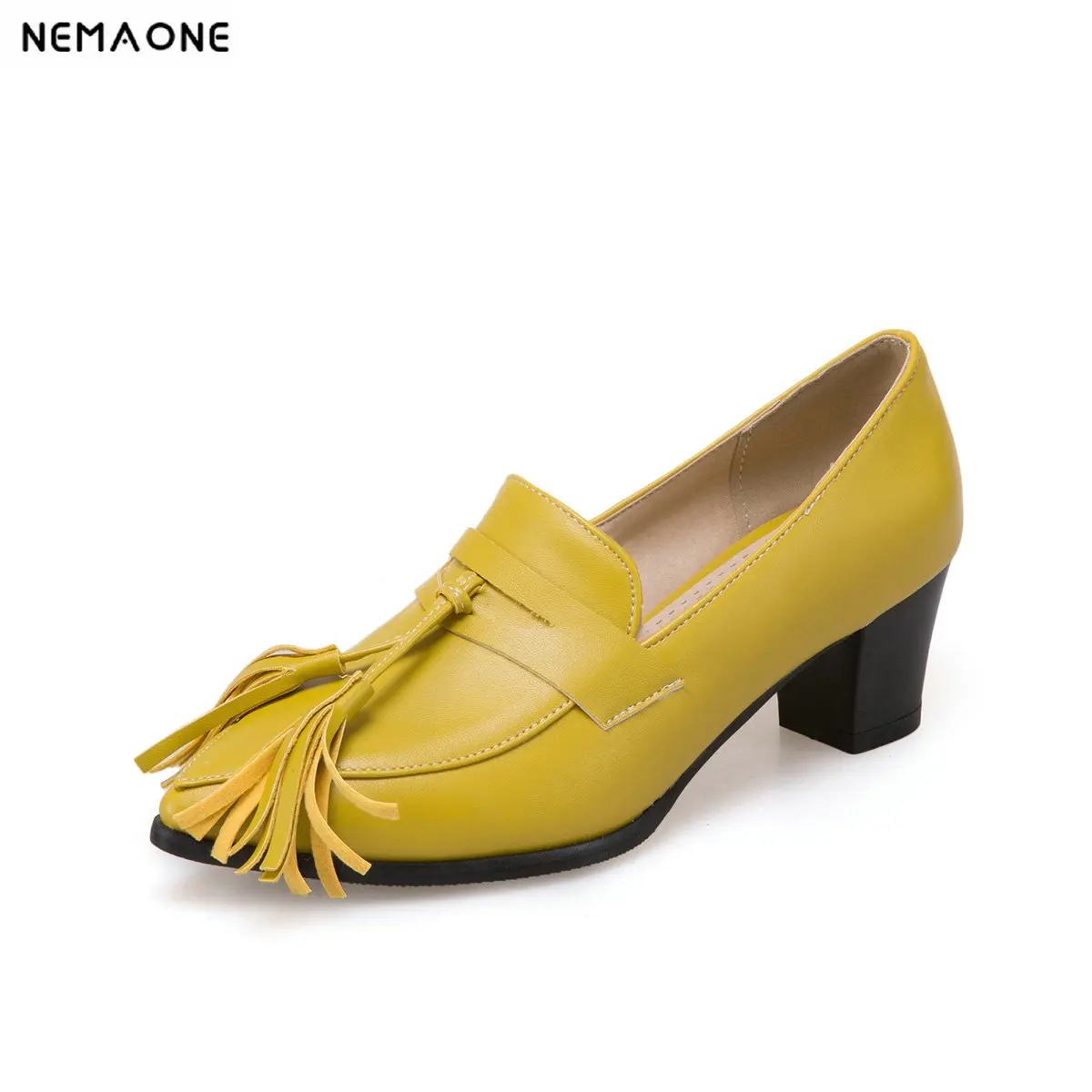 

NEW Fashion 3cm thick Heel shoes poined toe Women casual shoes white red silver yellow