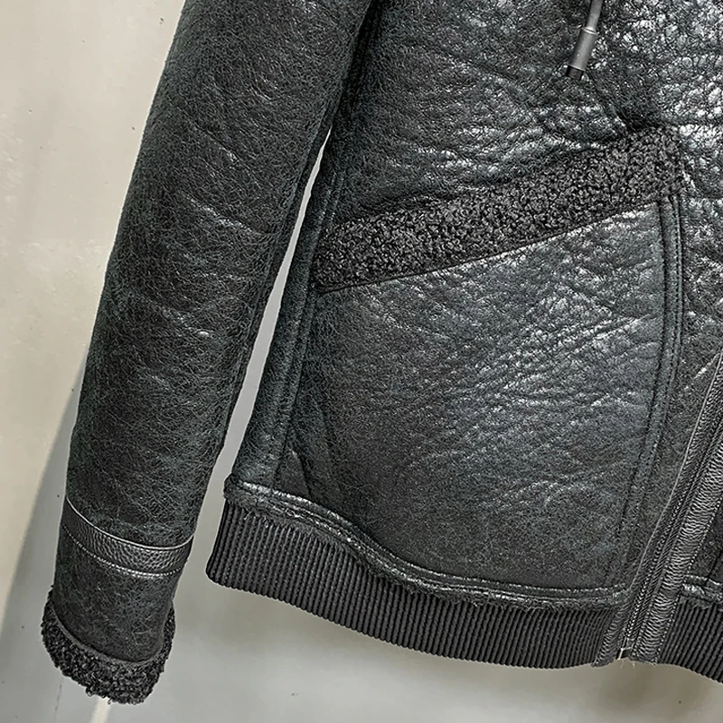 Винтажные Модные мужские куртки с натуральным мягким мехом, мужские зимние меховые пальто с капюшоном XXXXXL, мужские кожаные куртки A324