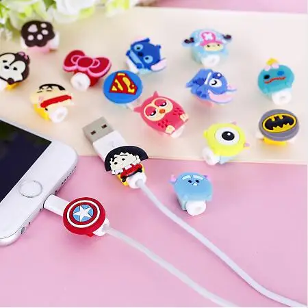 200pcs lot Cartoon USB Charger Data font b Cable b font Cord Protector Charging line saver