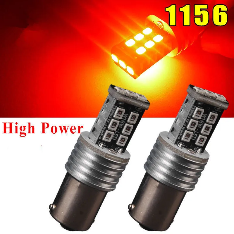 

2PCS RED 1156 P21W 1141 BA15S 15W High Power Backup Turn Tail Signal LED Light