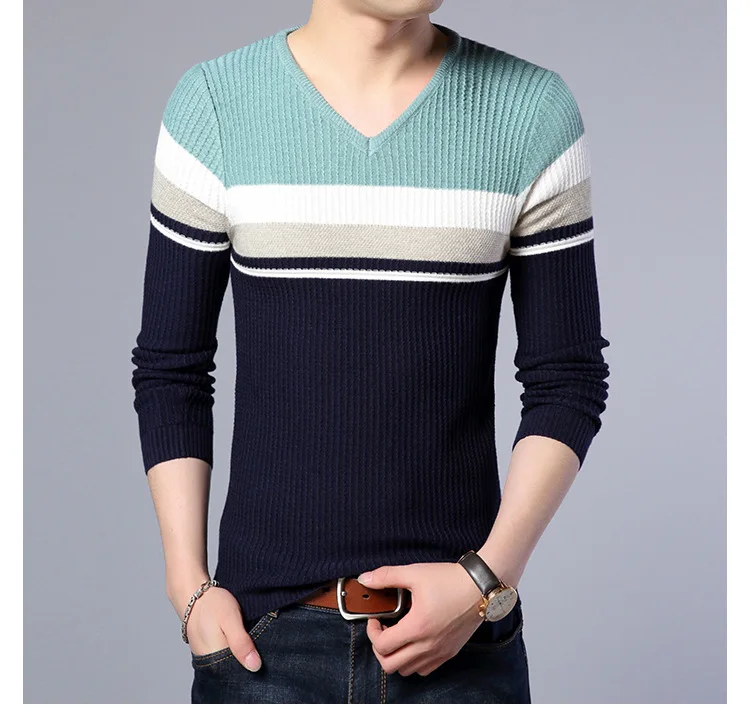 Осенний мужской свитер с v-образным вырезом мужской пуловер трикотажная одежда мужские s свитера пуловеры мужские Pull Homme blusa de frio masculino