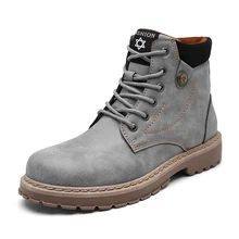 Мужская обувь; зимние ботинки из искусственной кожи; зимние теплые спортивные туфли на меху; мотоциклетные мужские рабочие ботильоны; doc martins; осенние мужские оксфорды