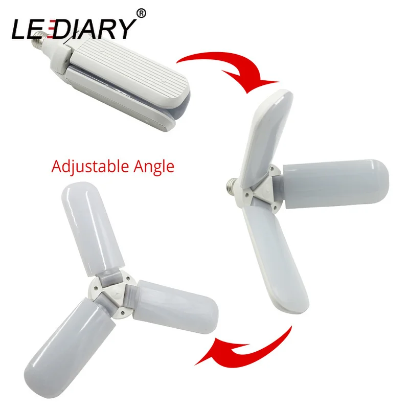 Lediary 96 265v 45w E27 Led Bulb Super Bright Foldable Fan Blade Lediary 96 265v 45w E27 Led Bulb Super Bright Foldable Fan Blade Angle Adjule Ceiling Lamp Home Energy Saving Lights Ce Rohs In Bulbs S From