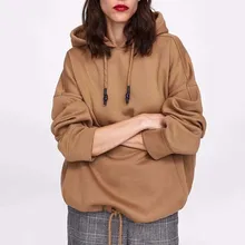 YOCALOR/женские толстовки из хлопка в стиле Харадзюку; однотонные Лоскутные толстовки с карманами; Повседневная Толстовка больших размеров; топы с капюшоном; большие размеры